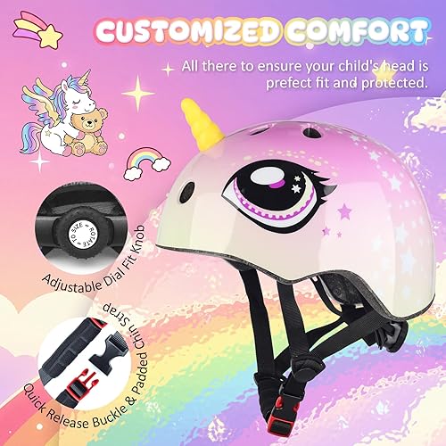 Miniatura 30 de Casco de bicicleta para niños pequeños, ajustable y multideportivo para niños y niñas, 2 tamaños
