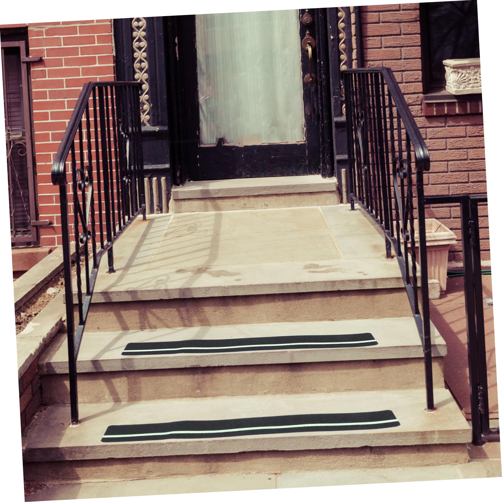 Cabilock 12piezas Peldaños Para Escaleras De Exterior Antideslizantes Cinta De Adecuado Para Terrazas Pasillos y Cubiertas