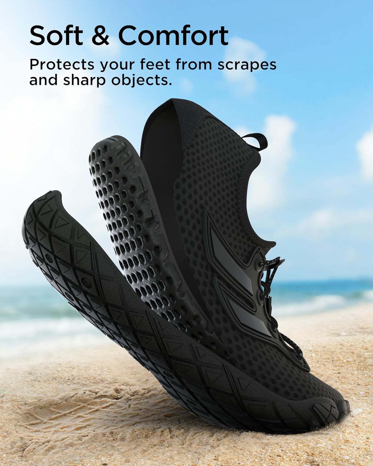 G2RISE Water Shoes Woman Men, Quick Dry & Breathable Barefoot Shoes for Beach, Pool, Sports, Surf & Swim White
