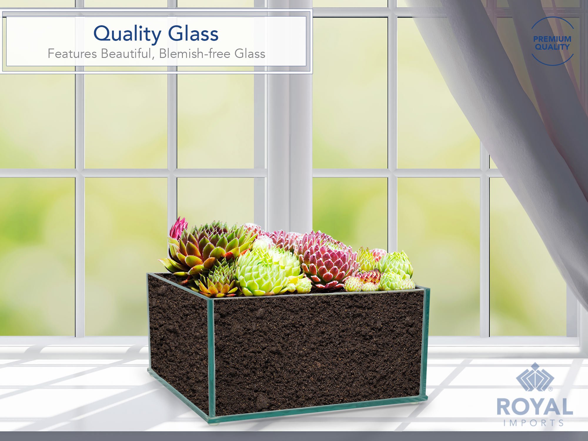 Prover Design - Assiette carrée en verre avec bordure transparente, 31