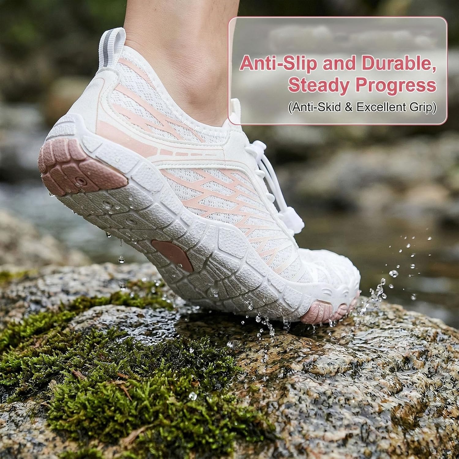 2026 Upgrade Shoes for Women Men, Wide Toe Box Non-Slip Adjustable Comfortable Slip on Beach Hiking Water Sandals for Walking Traveling