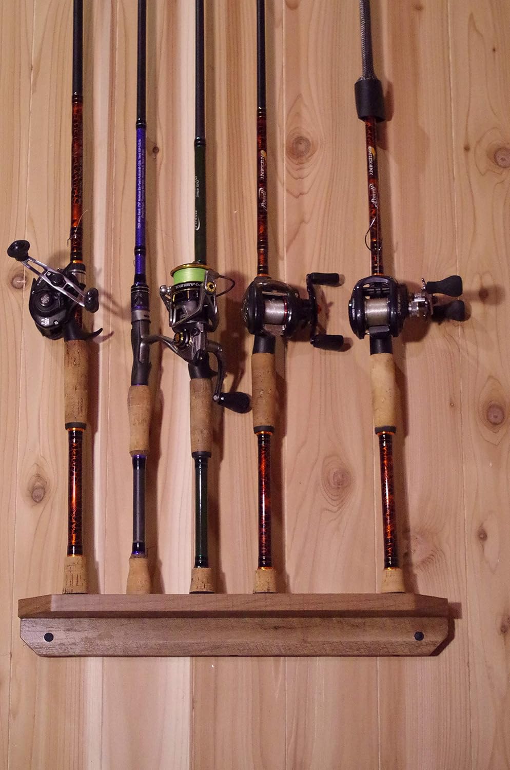 Old Cedar Outfitters Fish-Shaped, Vertical Wall Rod Rack for Fishing Rod Storage