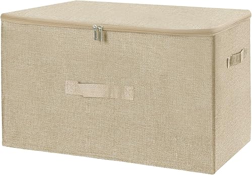 Miniatura 9 de ANMINY - Cubos de almacenamiento con tapas con cremallera de 13 cuartos de galón, cajas de almacenamiento de tela con tapa, cestas, cubos con asas,