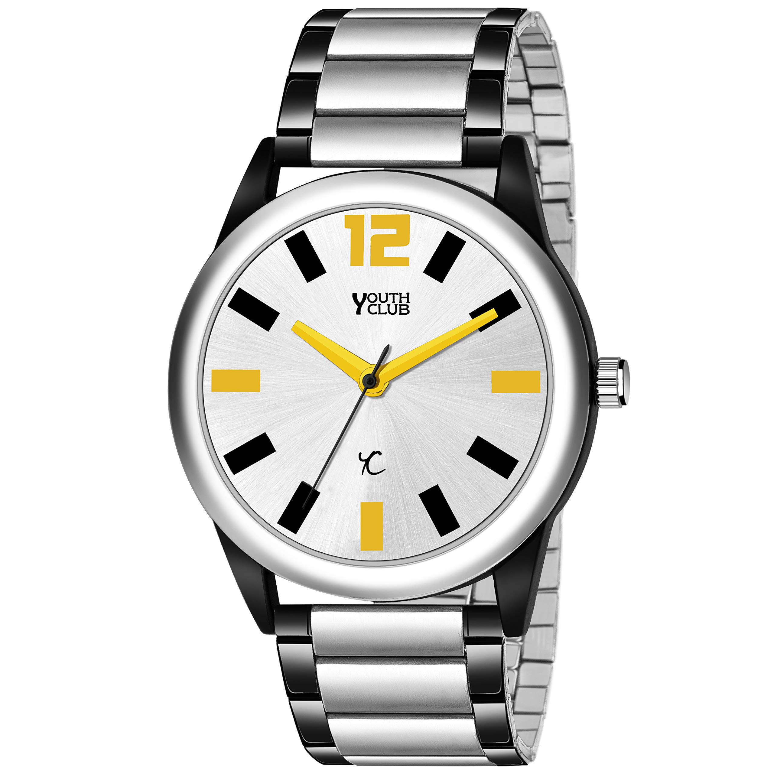 YOUTH CLUB Casual Analogue Mens Watch(Silver Dial Silver Colored Strap)-BLKTT-25YLW (B08T9Q8Y93) Amazon Price History, Amazon Price Tracker
