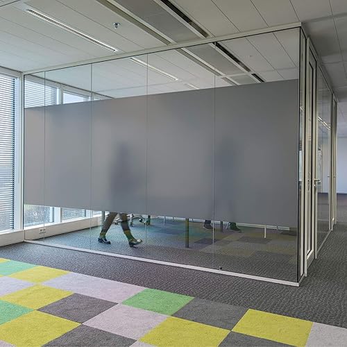 Miniatura 3 de Película opaca de privacidad para ventana, adhesiva, estática, para cubrir vitrales, calcomanías de control de calor para baño, oficina, seguridad