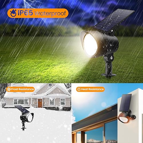 Miniatura 3 de ALUSSO Solar Spot Lights Outdoor with 3 Lighting Modes, Solar Led Landscape Lights with Solar & USB Charging, Flood Lights Outdoor Patio Decor