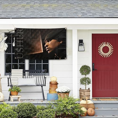 Miniatura 7 de Tapiz de música de cantante de R&B de Estados Unidos, póster divertido de bandera de Usher, decoración del hogar, pancarta de 3 x 5 pies para