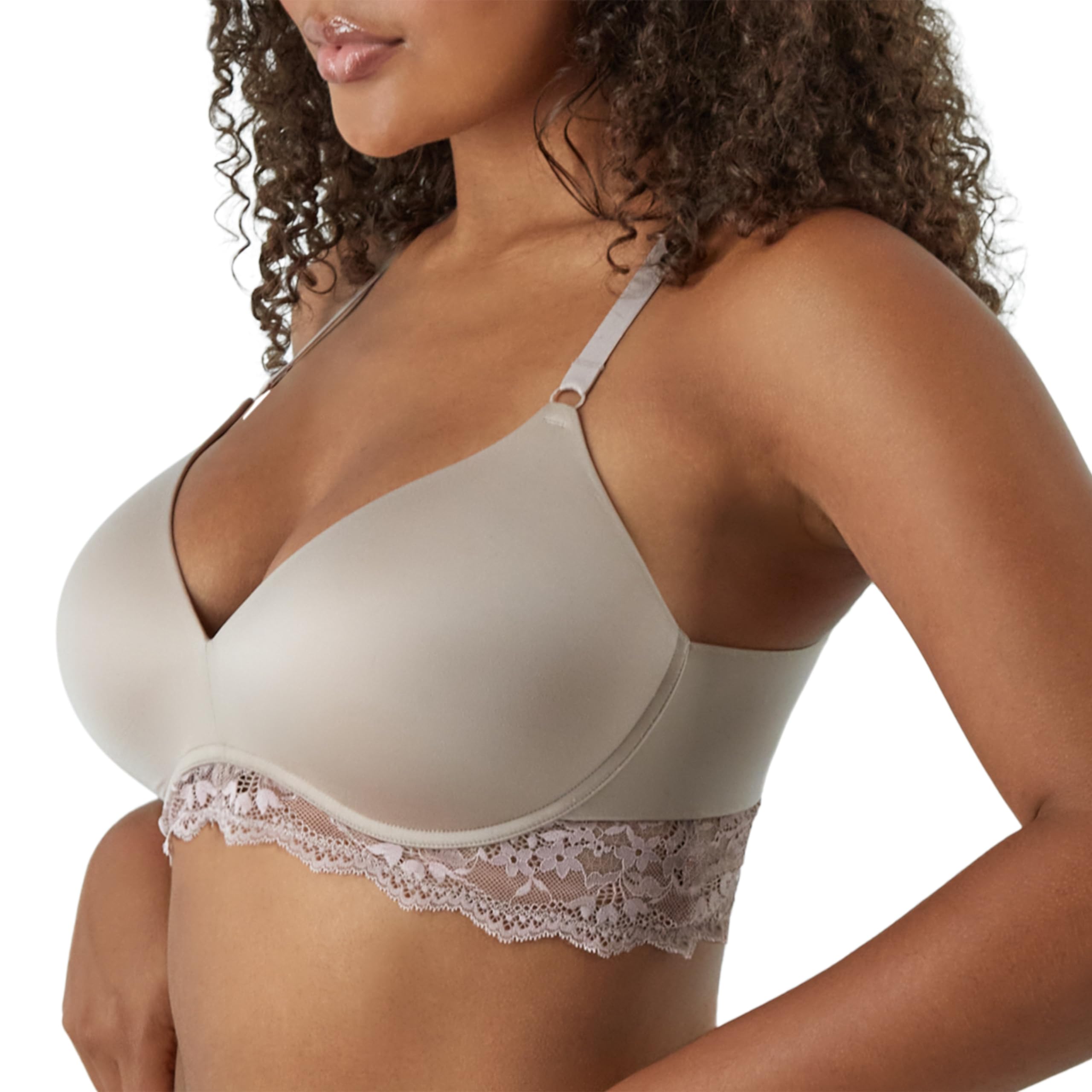 Maidenform Wireless Natural Lift & Shaping Convertible Bra with Lace Sujetador, Opaco para Mujer