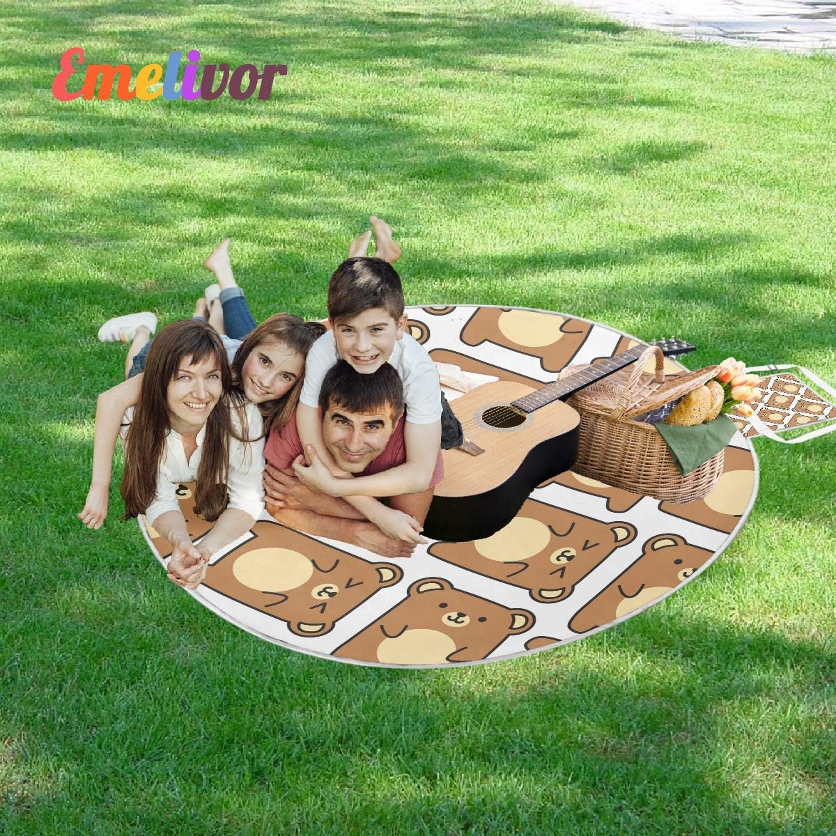 Emelivor Extra Large Picnic Blanket Waterproof - Cute Bear 3 Layers Camping Mat Folding Picnic Blanket Tote for Outdoor Picnic, Beach : Patio, Lawn & Garden