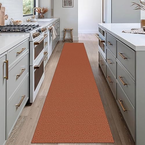 Vista 366 de EARTHALL - Tapete tejido lavable con parte trasera de goma, tapete trenzado de algodón antideslizante para interiores para entrada, pasillo, cocina