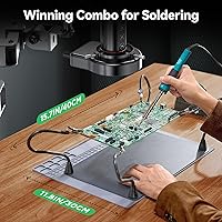 Vista 5 de Microscopio digital de enfoque automático 4K, microscopio de soldadura HDMI de 10 pulgadas con estación de manos de ayuda y brazo flexible