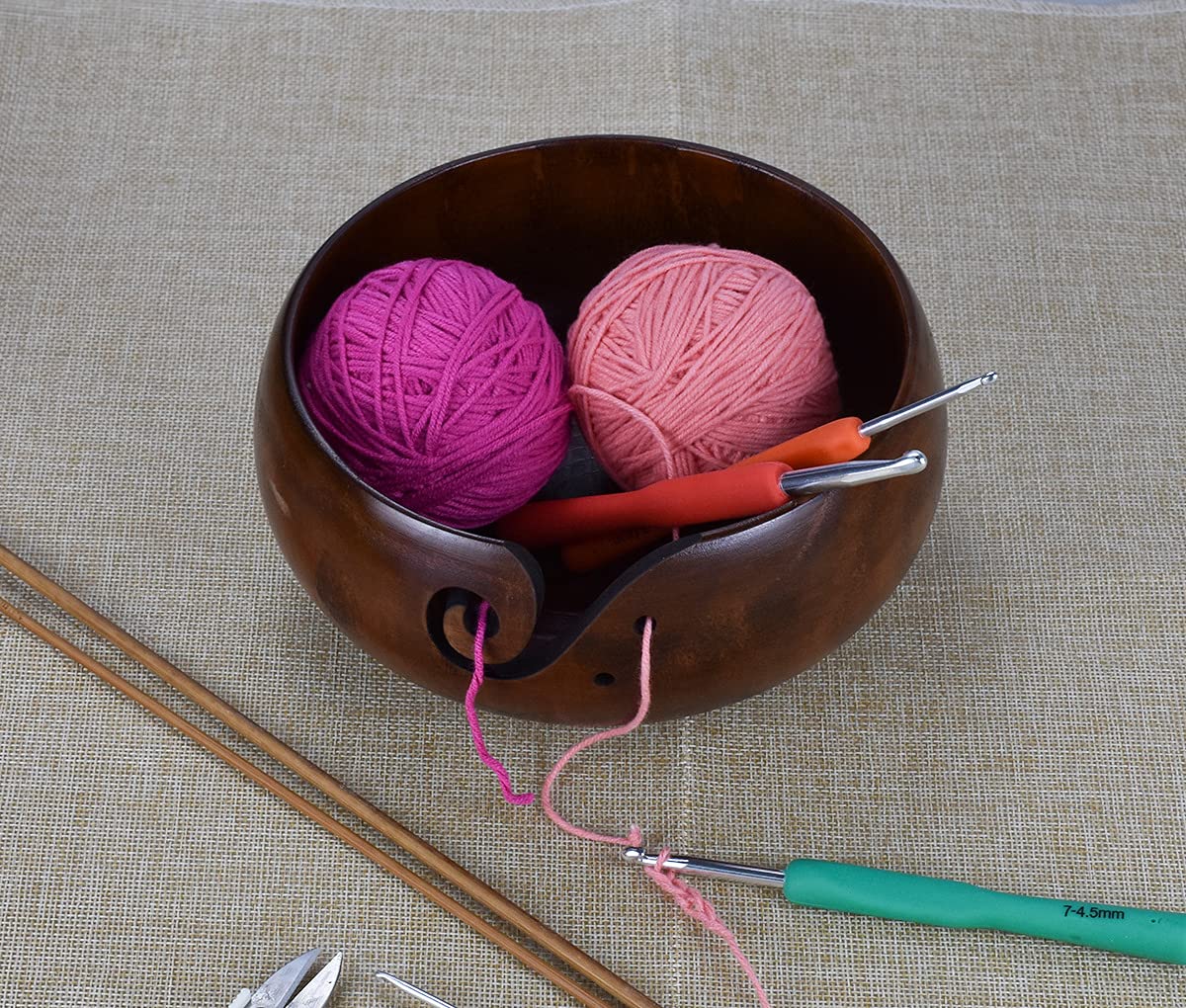 Holz Garn Schüssel - Handgefertigt Für Stricker & Häkler