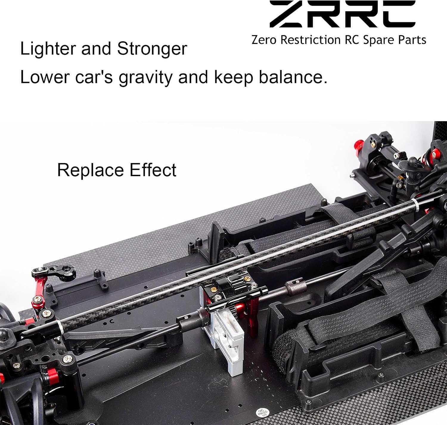 Carbon Fiber RC Center Brace Bar Rod for Arrma 1/7 Limitless F1 Felony Infraction Limitless 6S Upgrades I Replacement Part ARA320502 I Chassis Brace Support