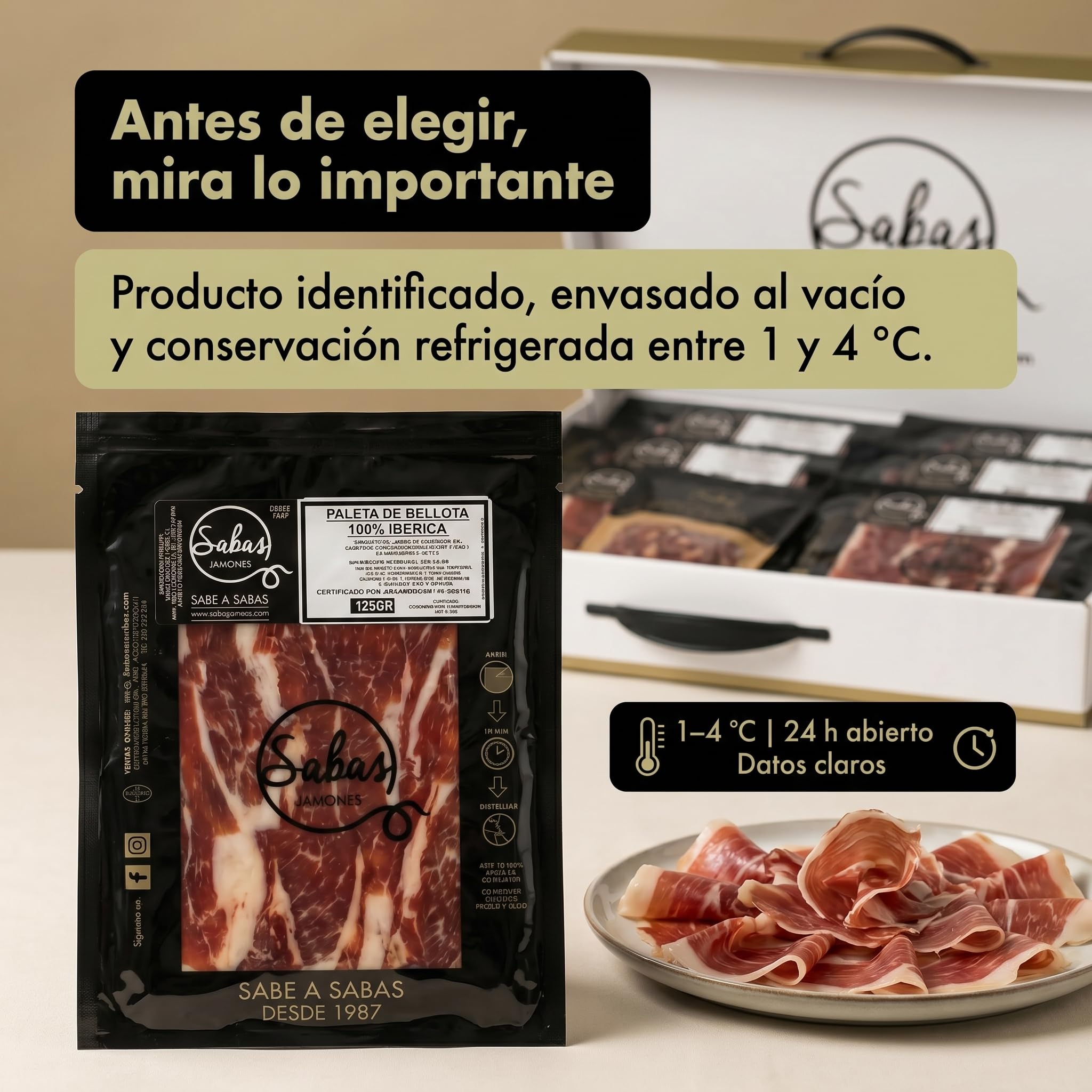 Paleta de Bellota 100% Iberica Cortada a Cuchillo Estuche 10 Sobres 100 g | 2 Taquitos 2 Piquitos de Pan Premium Producto Español Dehesa Aperitivo Cena Navidad Lote de regalo