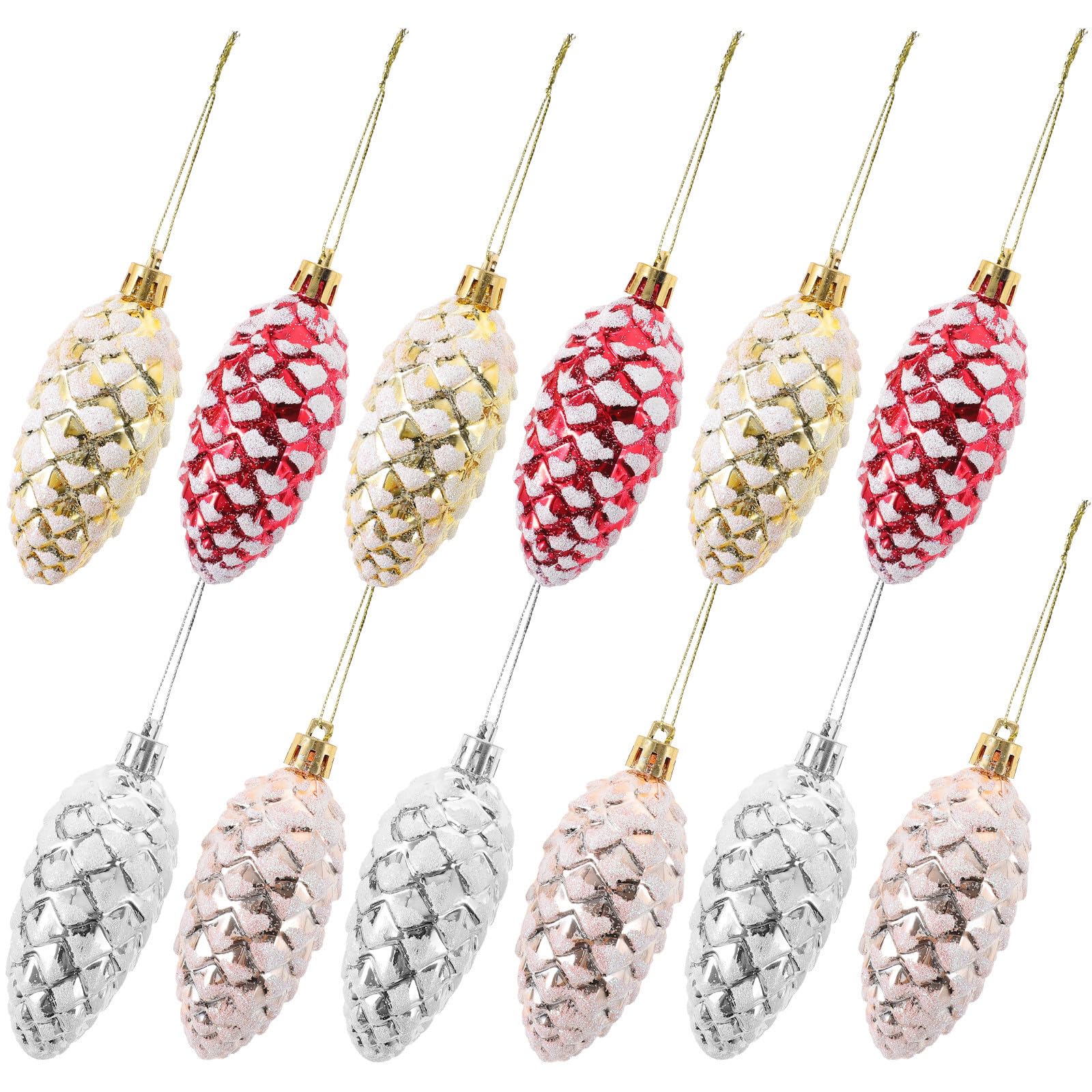 Toyvian 16 Schachteln Weihnachtsbaumschmuck Tannenzapfen aus Kunststoff zum