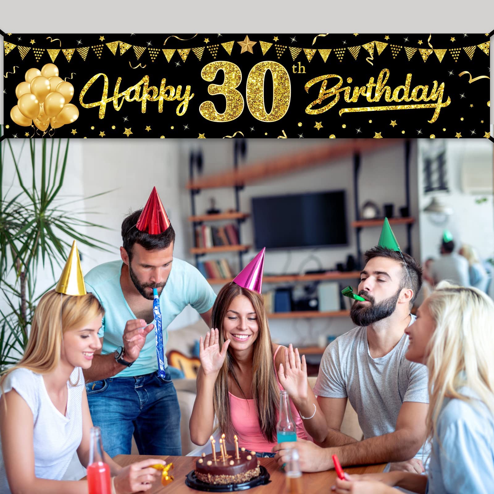 Panneaux Déco 'Happy 30th Birthday' & 'Made In 1994' : Le Combo Noir Et Or Pour Un Anniv Extérieur Qui Déchire