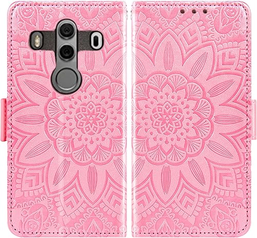 Miniatura 6 de Asuwish Funda de teléfono para Huawei Mate 10 Pro con protector de pantalla de vidrio templado y cartera de cuero con diseño de flores, soporte para