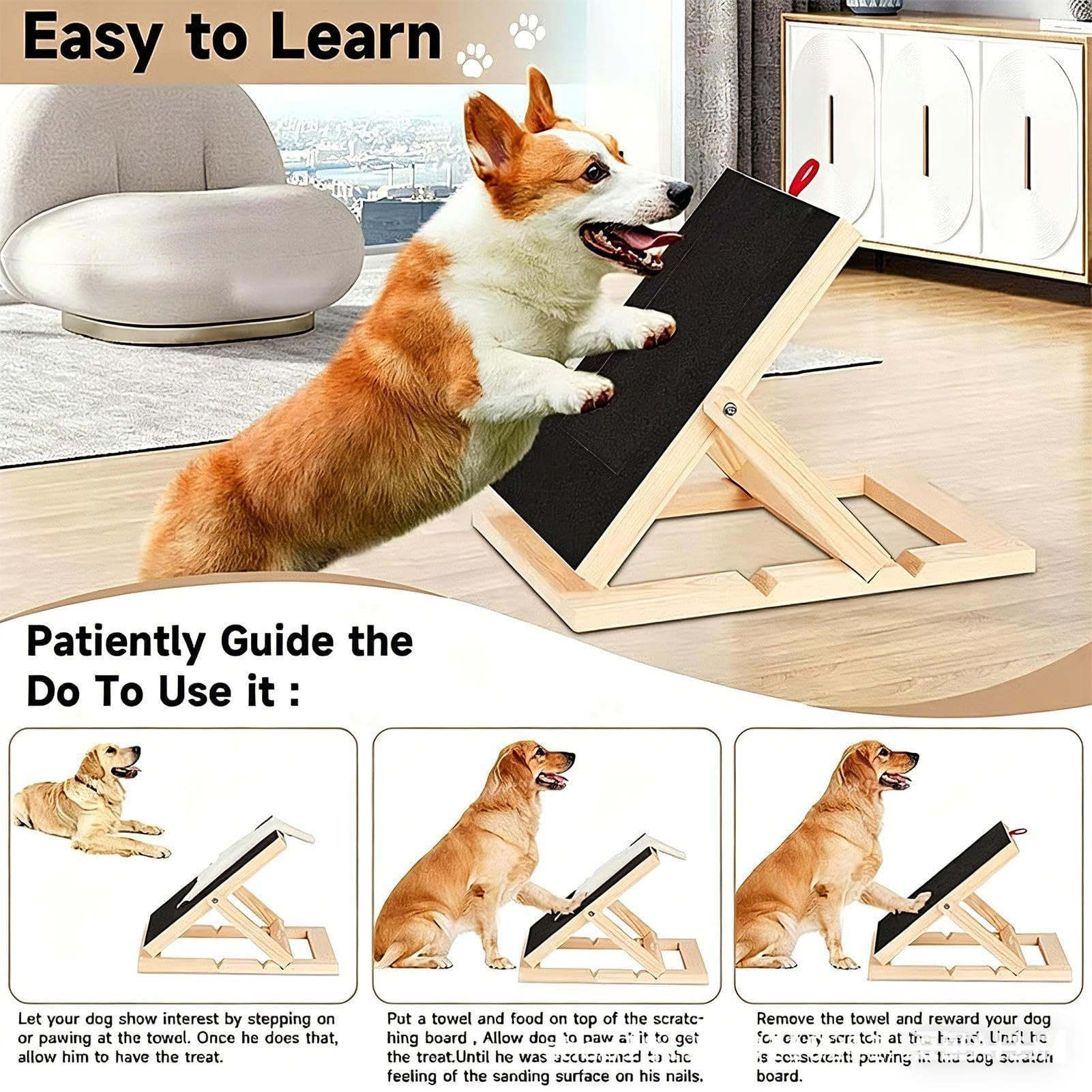 Tagliaunghie per cani, in legno, con cassetto per snack, per cuccioli di taglia piccola, media e grande, per arricchire la casa e gli angoli