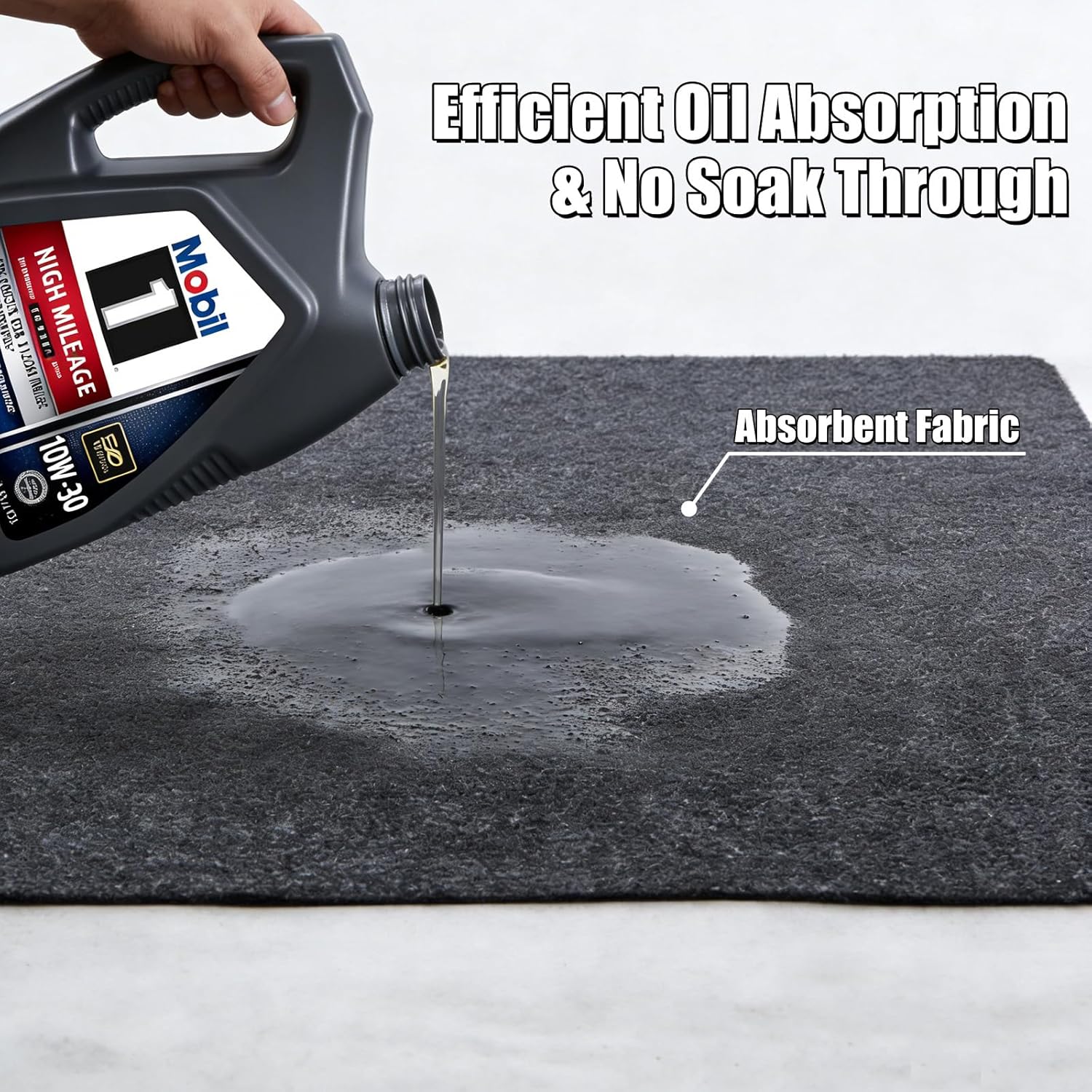 ZugGear Heavy Duty Oil Spill Mat, Garage Floor Mat for Under Car, Premium Oil Absorbent Pads, Reusable, Slip-Resistant, Waterproof Rubber Backing Contains Liquids, Protects Garage Floor(XXL-60''x72'')