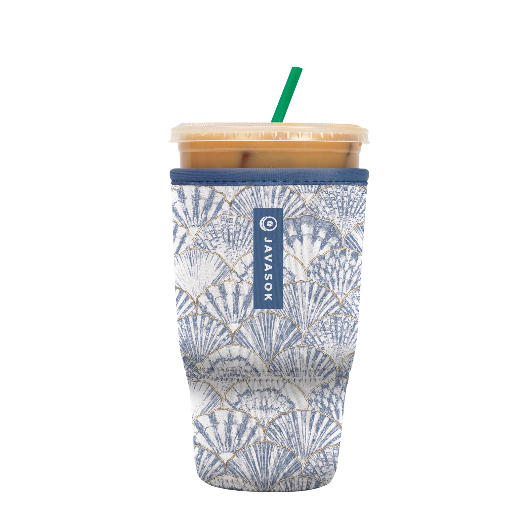 Sok It JavaSok Iced Coffee & Cold Soda Insulated Neoprene Cup Sleeve (Shore Thing, Large: 30-32oz)