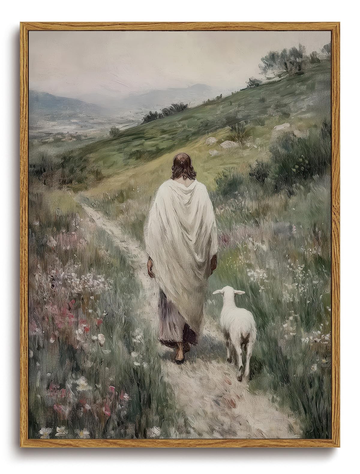 Amazon.com: KISSFOX Jesus Leaves The 99 Sheep Framed Wall Art