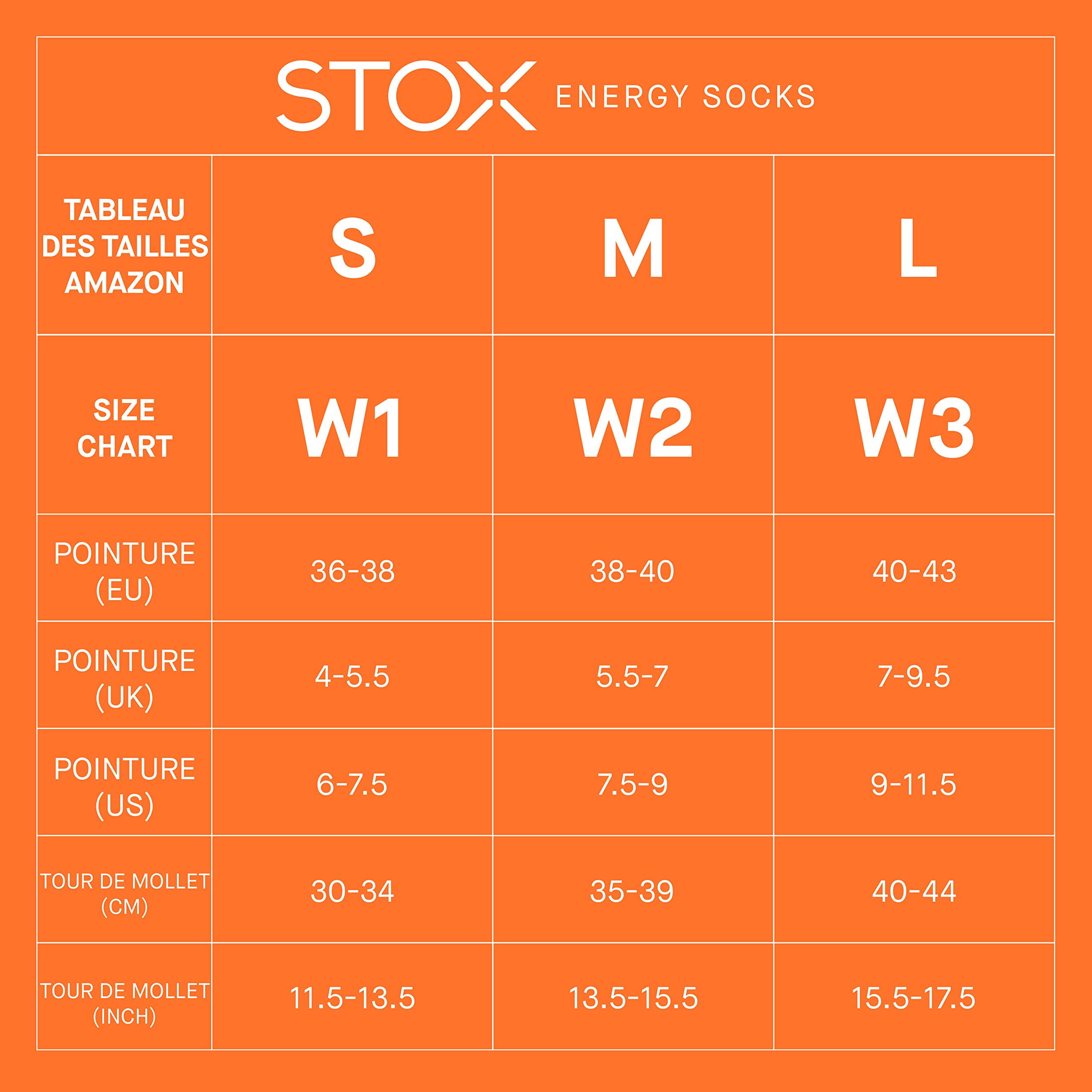 STOX Energy Socks, Chaussettes de Compression Femme, Classe de Compression 23-32 mmHg, Talon Rembourré, Bas de Compression, Chaussette Sport, Bas de Contention, Sport Femmes