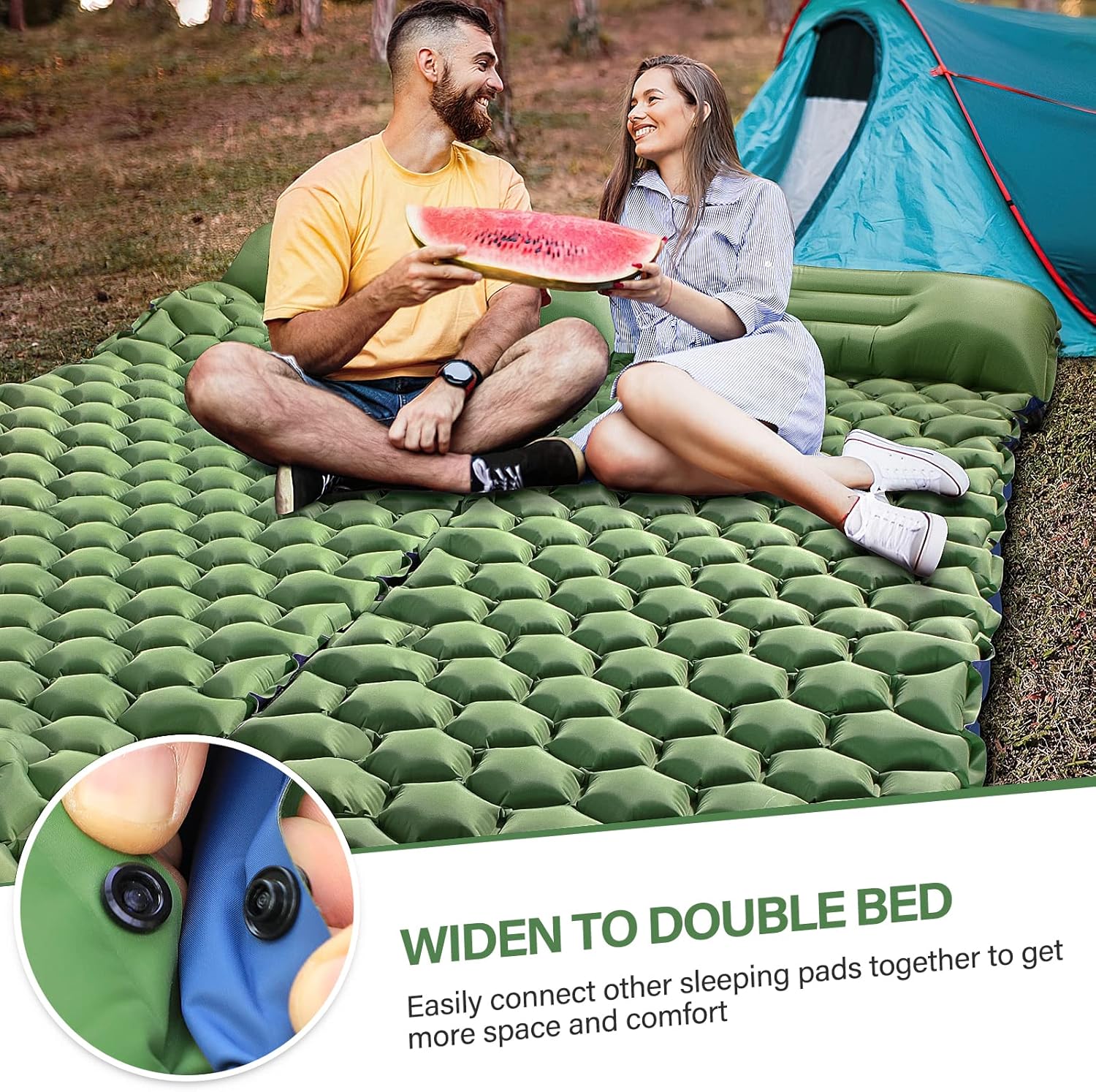 Camping Sleeping Pad, Ultralight Camping Mat with Pillow Built-in Foot Pump Inflatable Sleeping Pads Compact for Camping Backpacking Hiking Traveling Tent : Sports & Outdoors