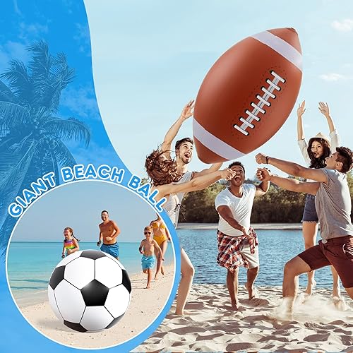 Miniatura 7 de Lewtemi Pelotas deportivas inflables gigantes grandes, pelota de playa, béisbol, fútbol, arco iris, baloncesto, fútbol para deportes, fiestas de