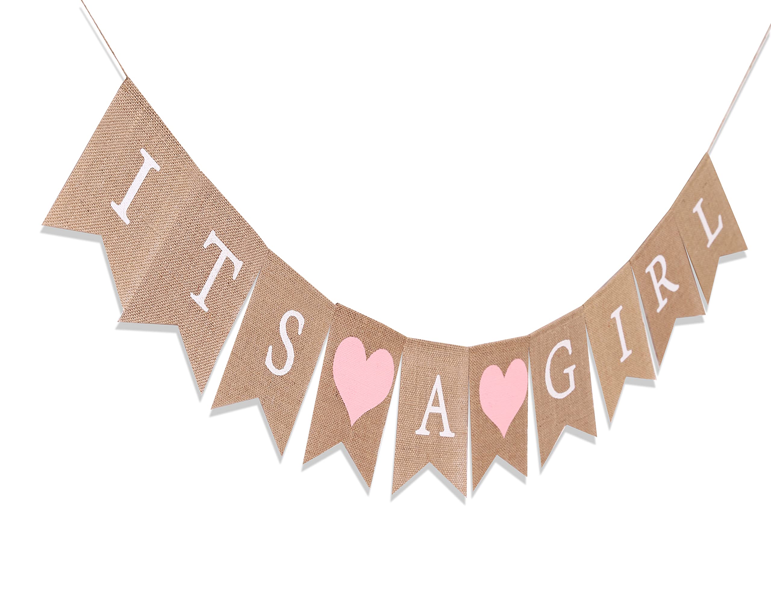Baner jutowy na baby shower - dekoracje prysznicowe dla dziewczynki, baner jutowy, najlepsze artykuły na przyjęcie urodzinowe dla dziewcząt (baner jutowy to dziewczyna)
