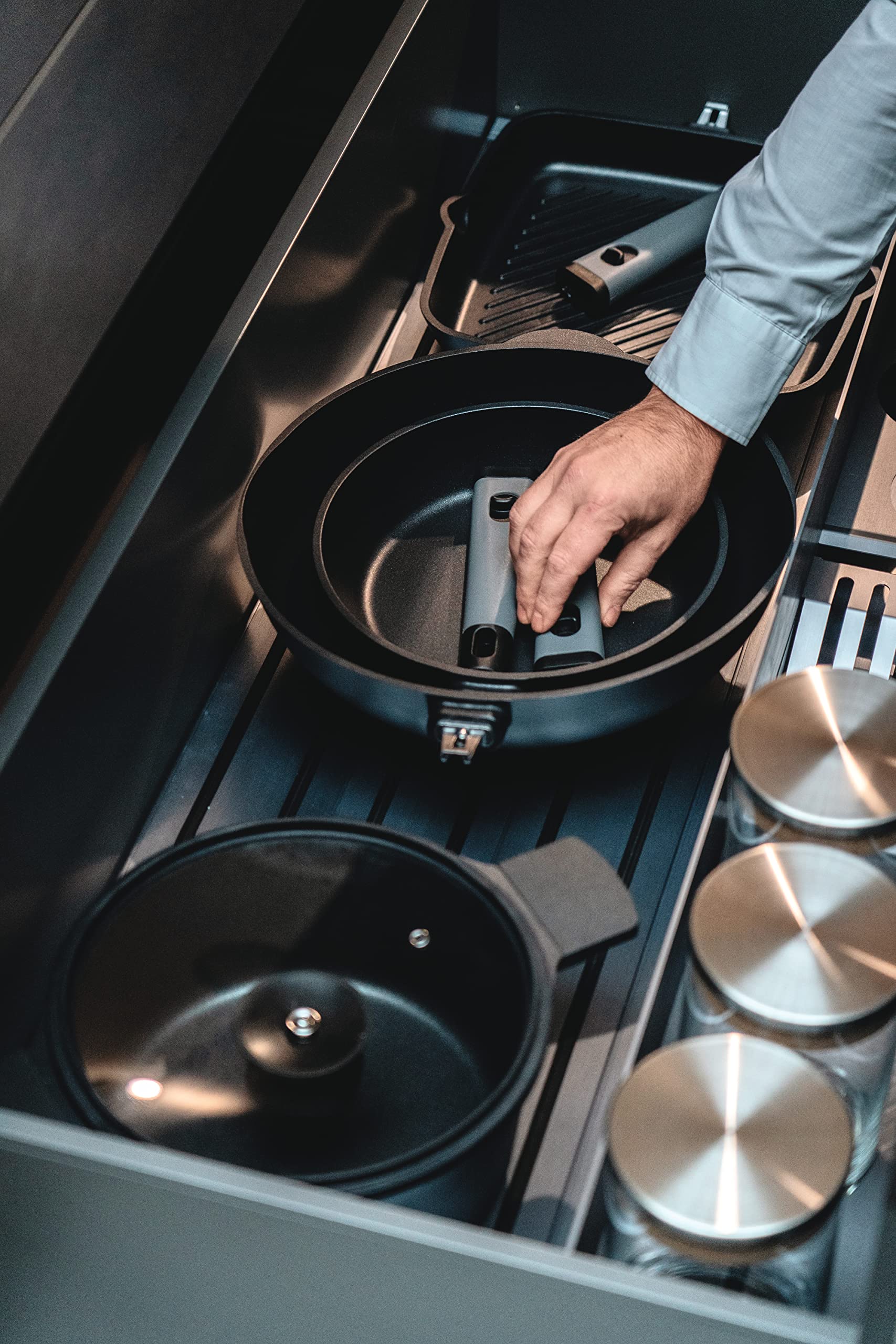 GUZZINI PENTOLA CASSERUOLA ø 18 CM 'COOK&SPACE' ANTRACITE, CUCINA