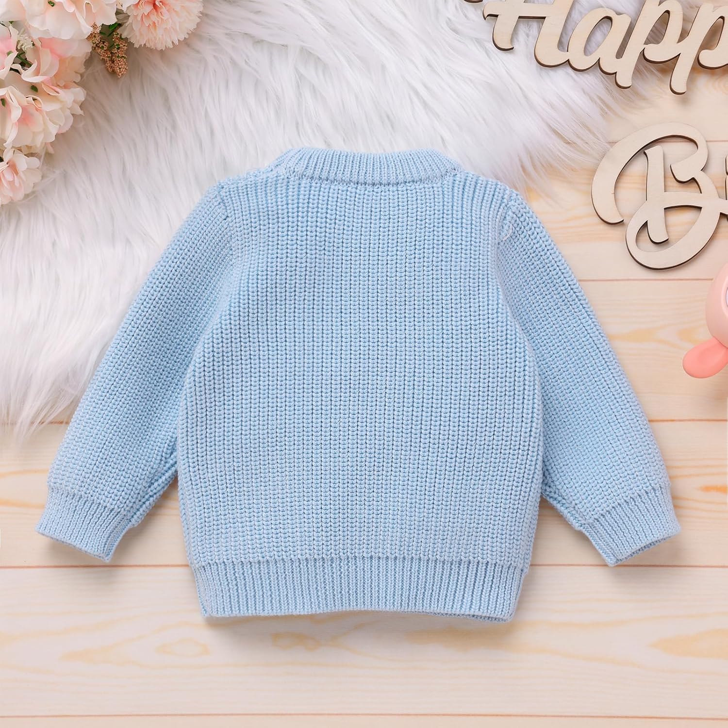 IDOPIP Toddler Baby Girls First Birthday Outfit Boho Embroidery One Sweater Top Knit Pullover Sweatshirt Fall Winter Clothes