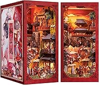 Vista 14 de CUTEBEE Kit de manualidades para Rincón del Libro - Casa en miniatura japonesa Sakura para adultos, decoración de estantería de casa en miniatura