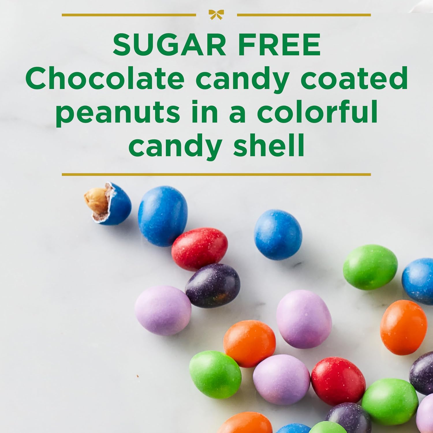 Russell Stover Sugar Free Chocolate Candy Coated Peanut Gems, 7.5 Ounce Bag (Pack of 5)