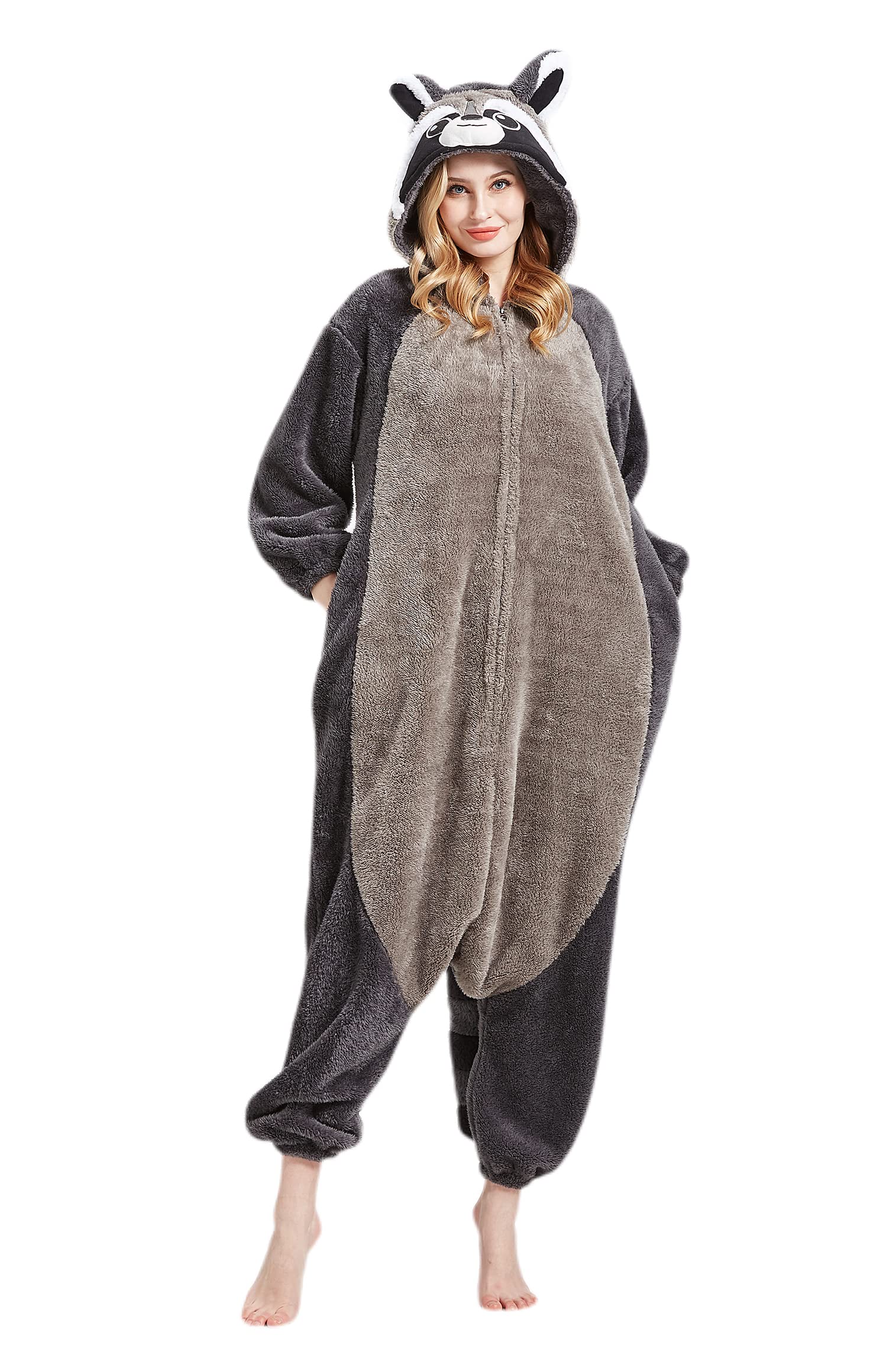 Mono de Animal Adulto,Pijama de Halloween para Disfraz de Cosplay de Animales para Hombres y Mujeres, Ropa de Dormir Unisex de Una Pieza para el Hogar