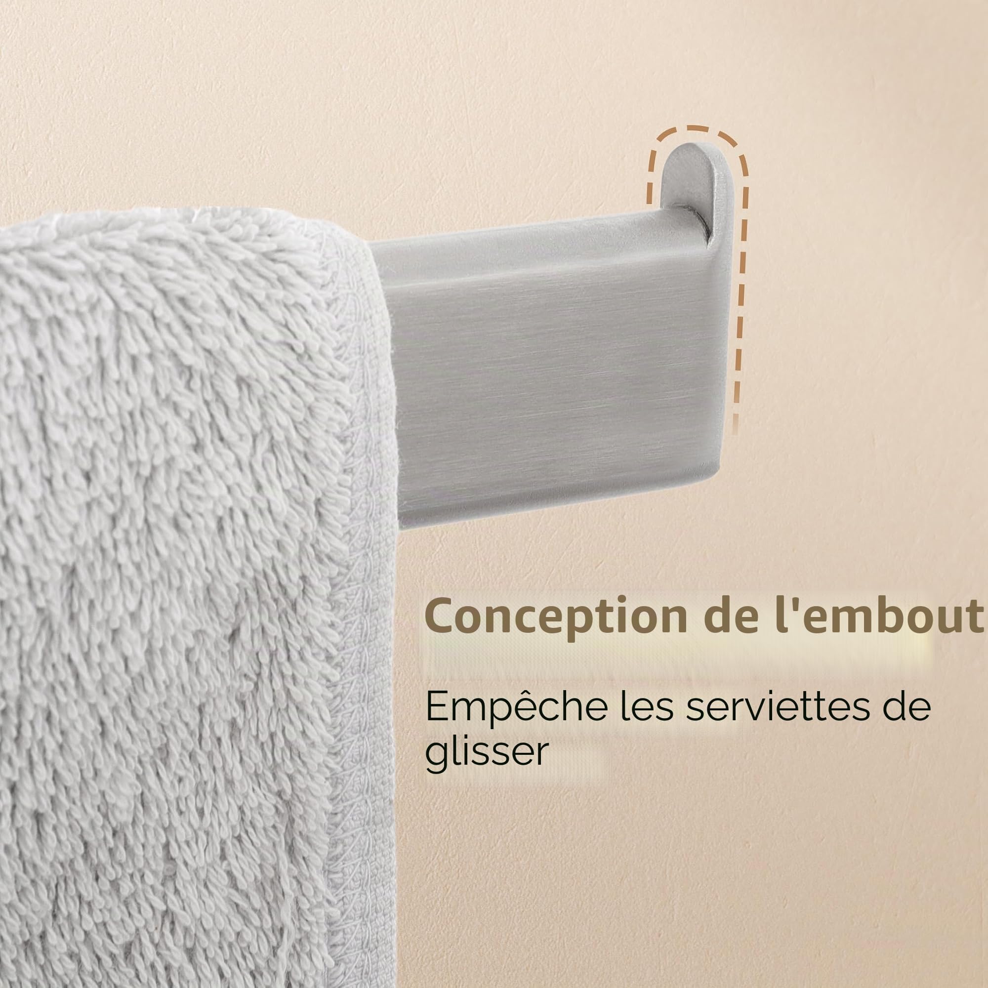 KES Porte-Serviettes de Salle de Bain avec 4 Barres Porte-Serviettes Acier Inoxydable SUS304 pivotant à 180 ° 50 cm Brossée, A2104S4L50-2