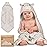 KeaBabies Hooded Baby Towel for Newborn - Viscose Derived from Bamboo Large Baby Bath Towels with Hood for Boys, Girls, Toddler, Extra Absorbent & Soft Newborn Bath Essentials (Hippo, Regular)