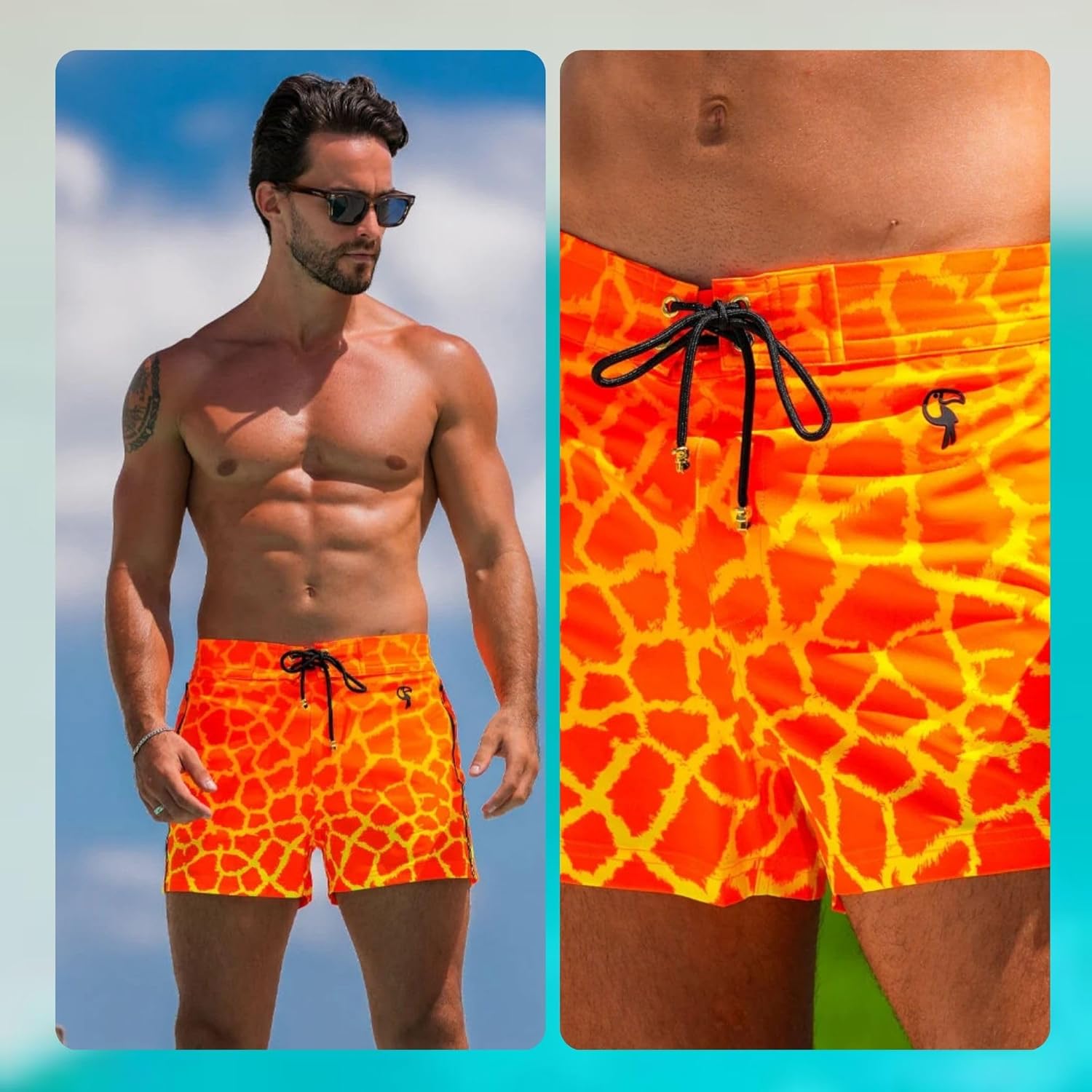 Tucann Men's Trunks 3" Compression Liner Quick Dry Zipper Pocket Chlorine Resistan 4 Way Stretch Swim Shorts for Men