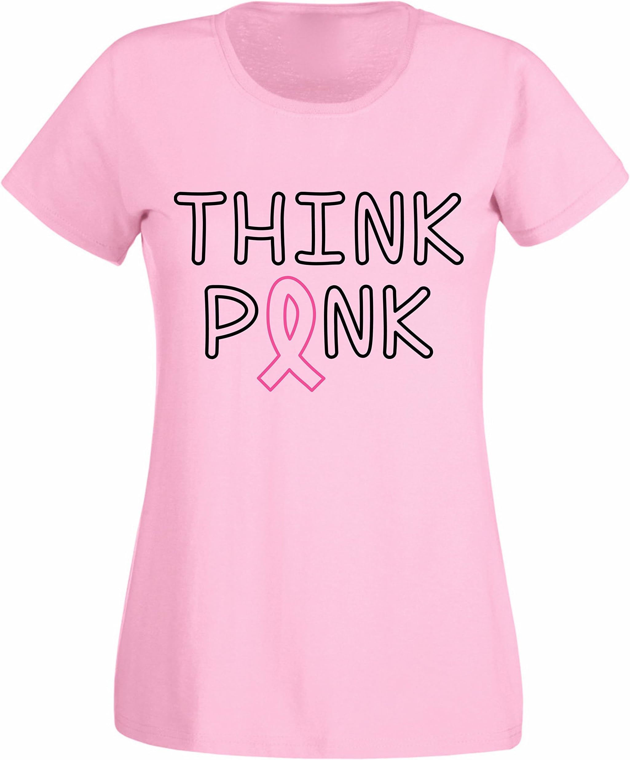 SUPERPRAISEWomen Breast Cancer Awareness T Shirt Think Pink