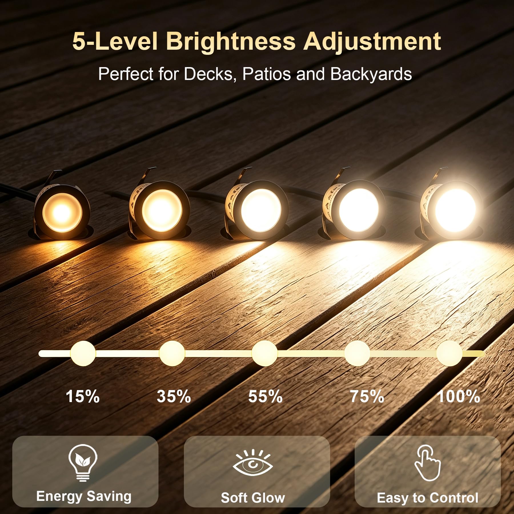 Dimmable Deck Lights - 20 Pack with Timer & Waterproof -4