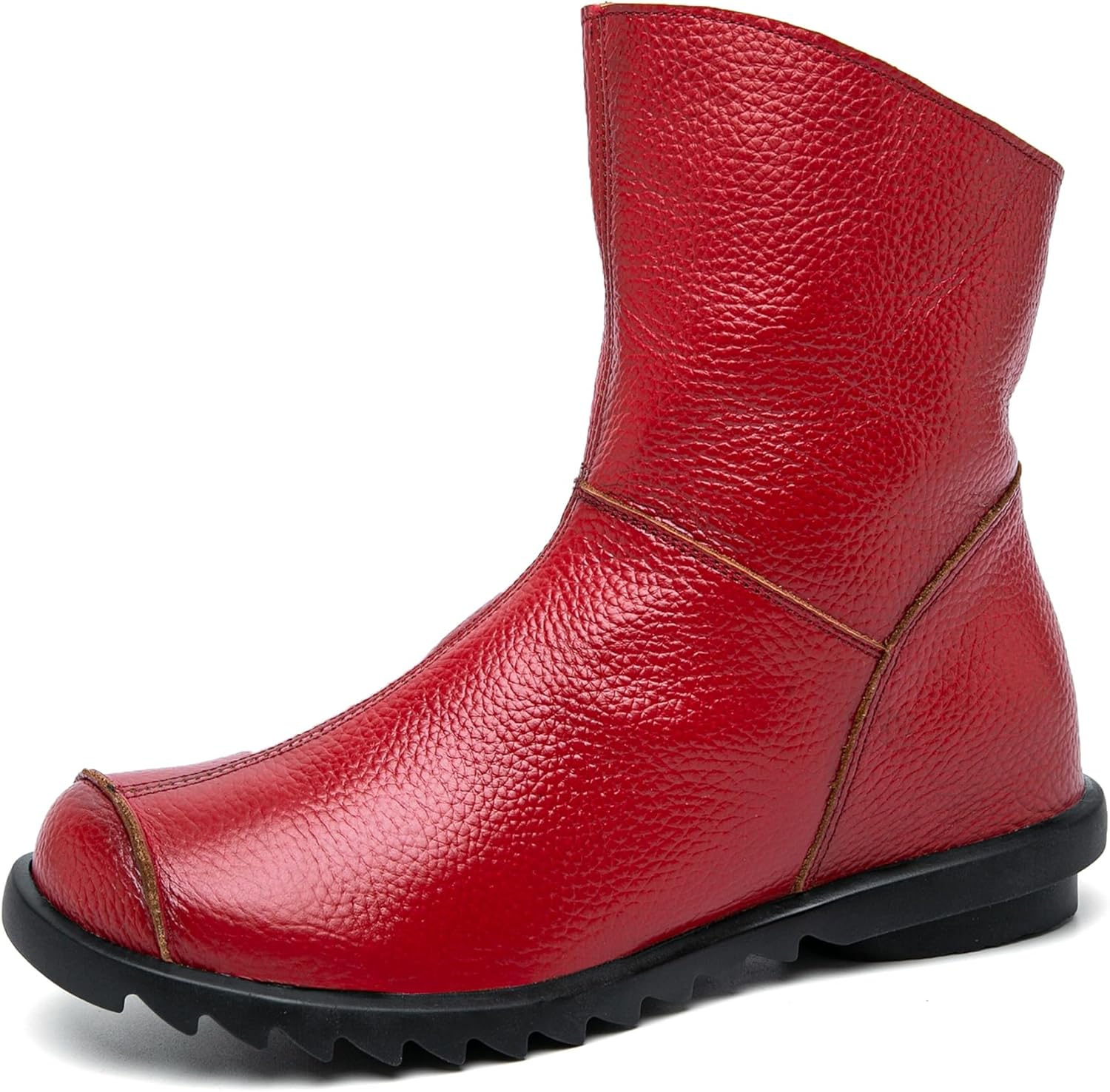 Women's Leather Casual Soft Flat Boots