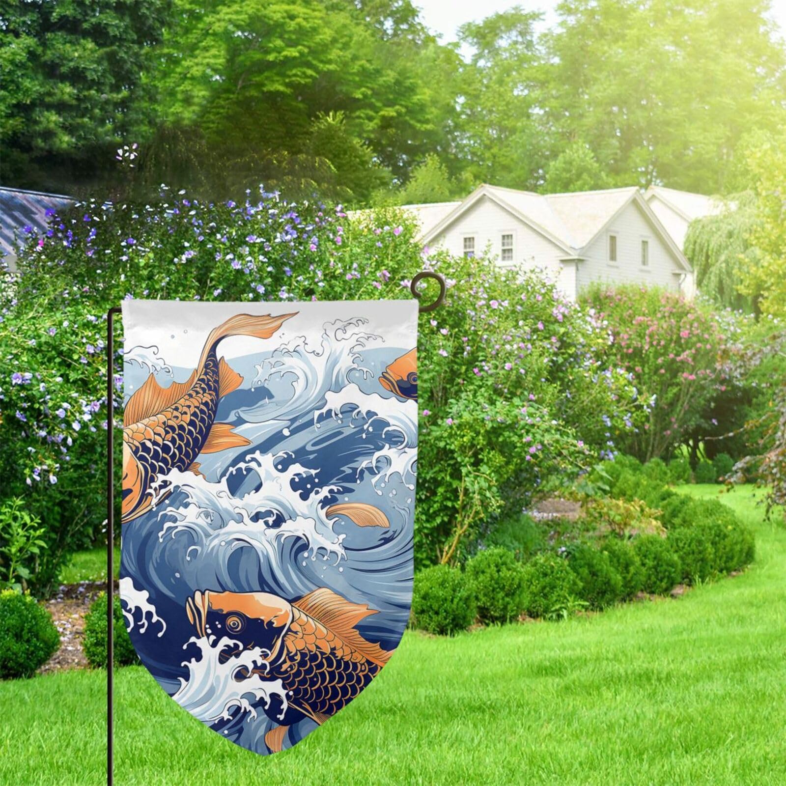 Drapeau De Jardin De 30,5 X 45,7 Cm, Bannière Extérieure Double Face, Drapeau De Bienvenue Saisonnier, Drapeau De Cour, Décoration Extérieure, Loup La Nuit, Drapeaux Pour Terrasse, Pelouse Et