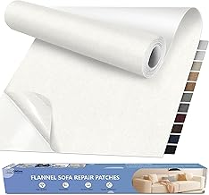 ONine Microfiber Couch Repair Kit, 55x12 inch Adhesive Fabric Patch, Multi-Color,Impervious Water，Suitable for Sofas, Tents, Handbags, Clothing, Car Seats, Furniture(White)