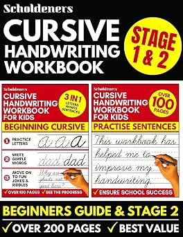 Cursive Handwriting Workbook Cursive Writing Practice Book For Kids Cursive For Beginners & Cursive Sentence Handwriting Workbook