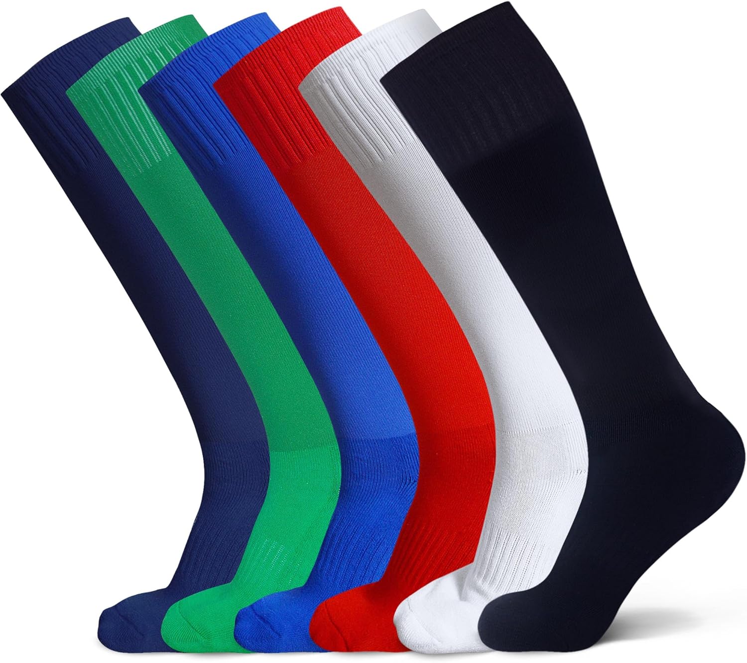 Raigoo Soccer Softball Baseball Football Socks for Youth Kids Boys and Girls Ages 4 to 16 Knee High Sport Athletic Socks
