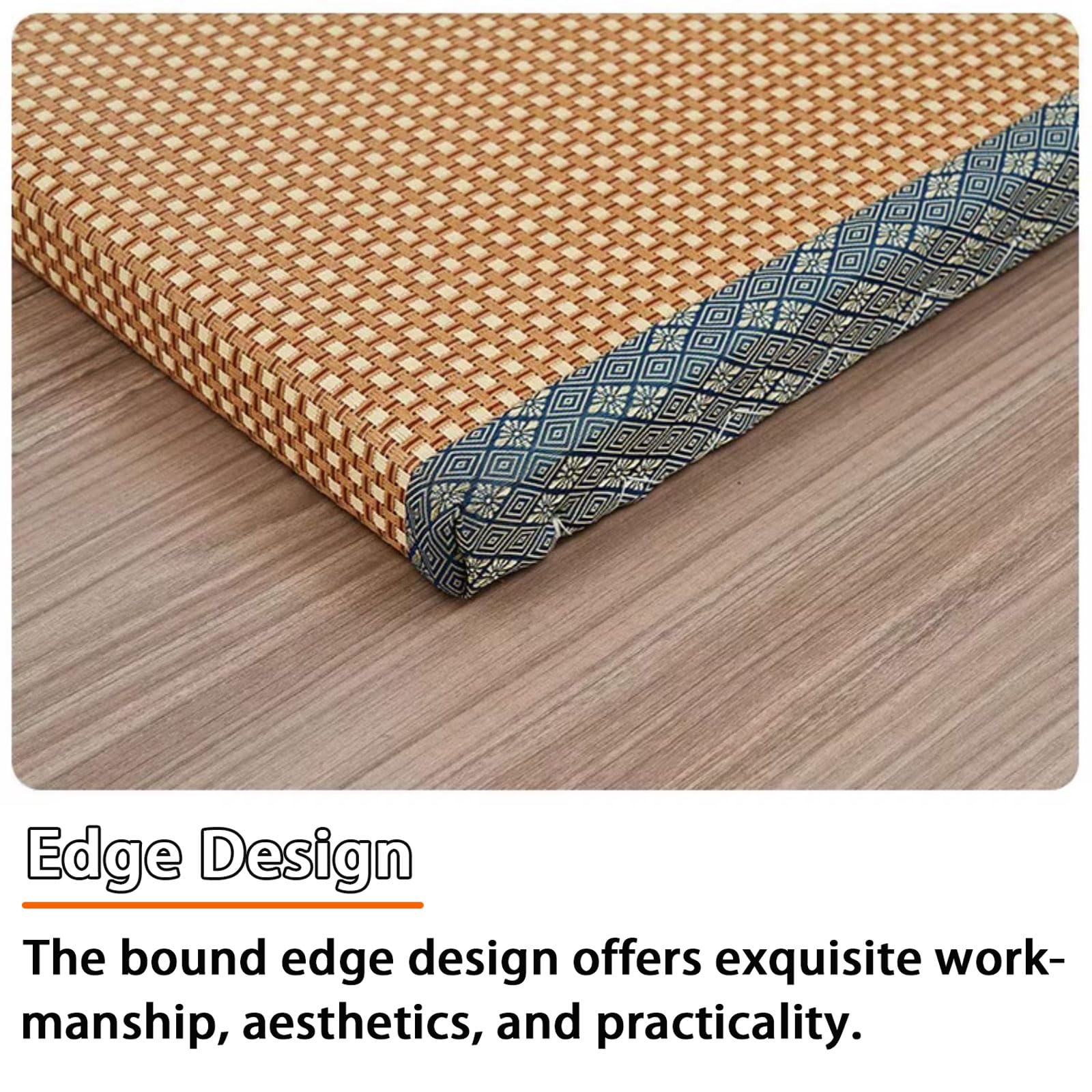 Faltbare Tatami-Matte – atmungsaktiver Bodenteppich mit rutschfester Unterseite, glatter Komfort für Schlafzimmer, Spielzimmer, Meditation und Reißraum