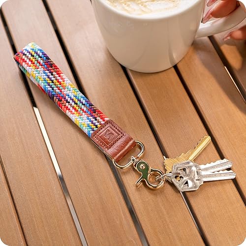 Miniatura 5 de SENLLY Cordón de pulsera, soporte elástico para llavero, diseño elástico original anticaída