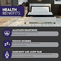 Vista 6 de Blissful Nights e3 Base de cama ajustable Split King con marco de base de cama, control remoto inalámbrico, inclinación de cabeza y pie con ambos