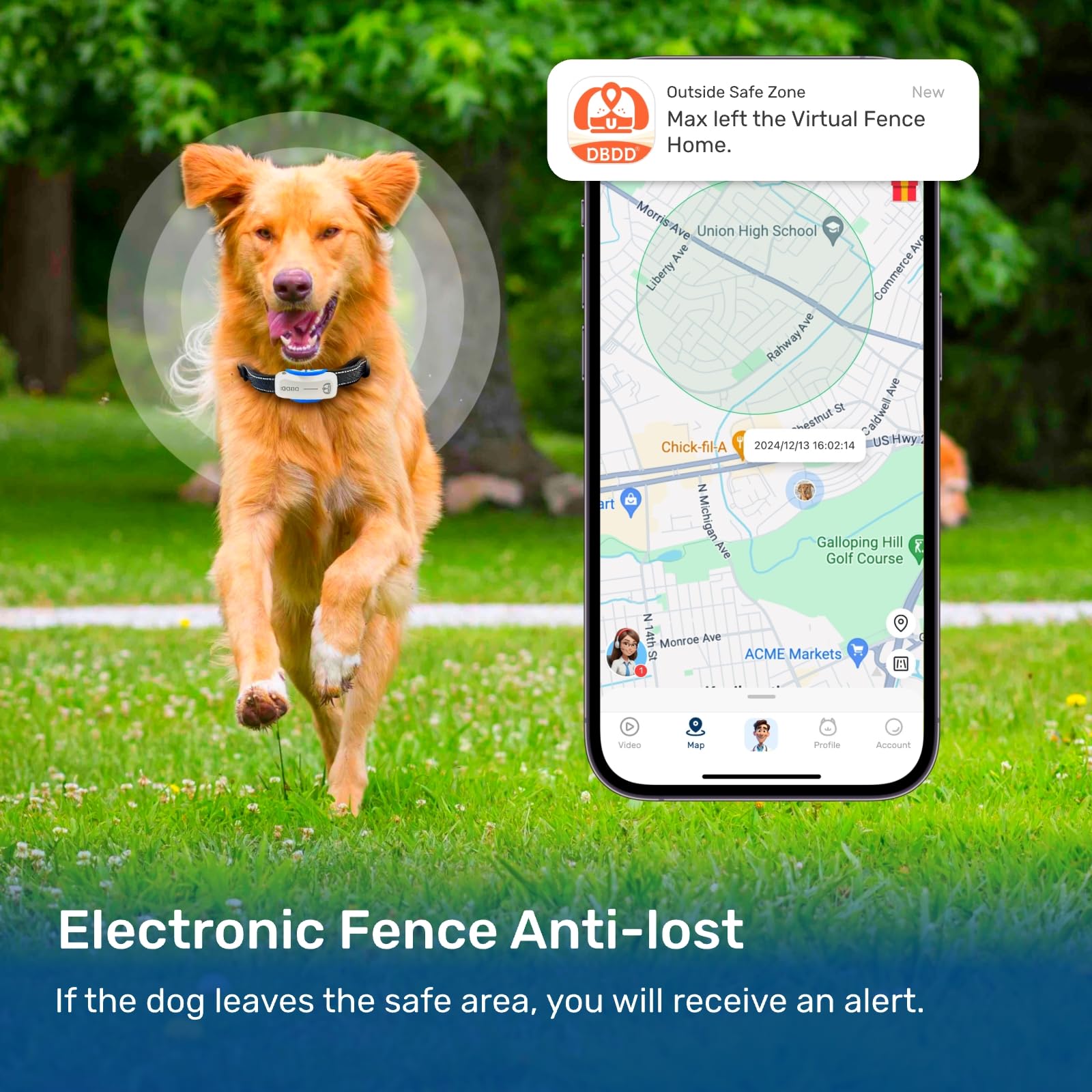 AI GPS Tracker for Dogs (30lbs+), Real Time Location and AI Vet Health Management, Electronic Fence, Waterproof, iOS and Android Universal（White） - image 4