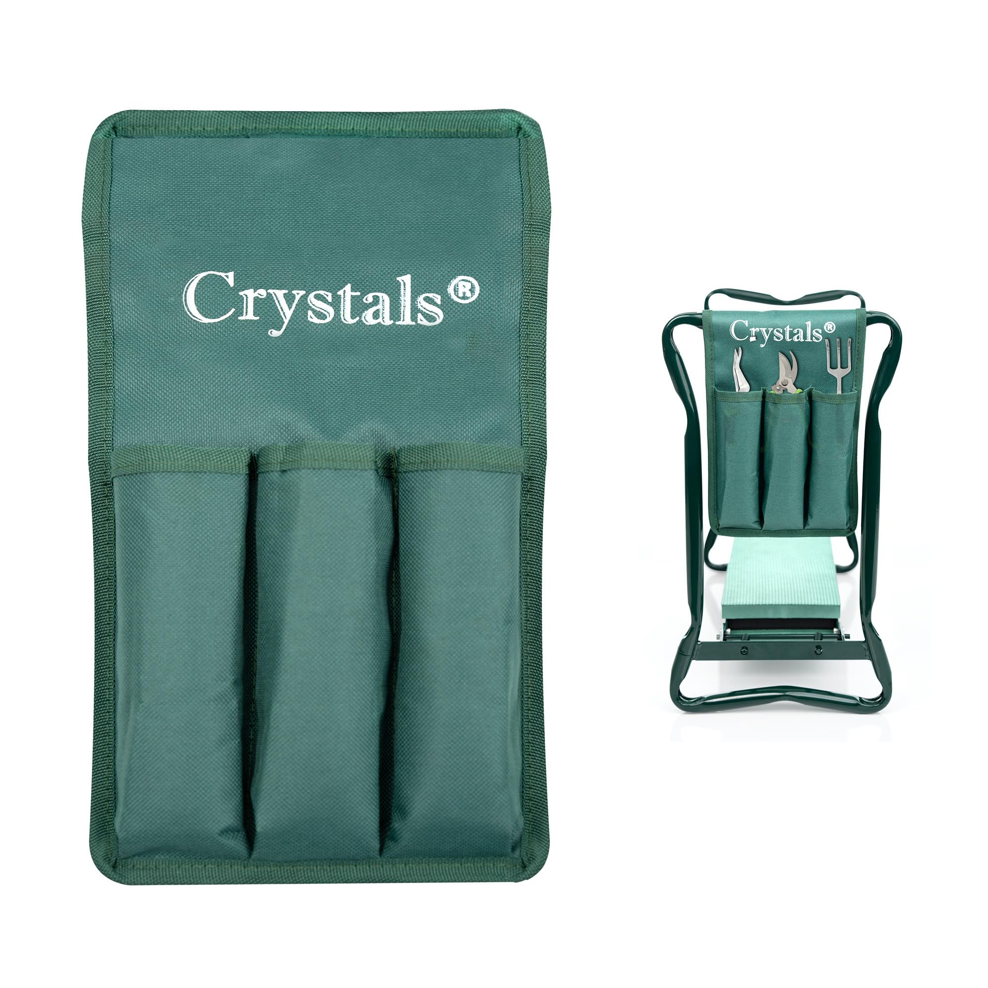 Crystals Garden Kneeler Bag Only | Heavy-Duty Gardening Tool Storage Bag with Multiple Pockets | Portable & Durable Organizer for Garden Kneeler Seat | Ideal for Carrying Gardening Accessories