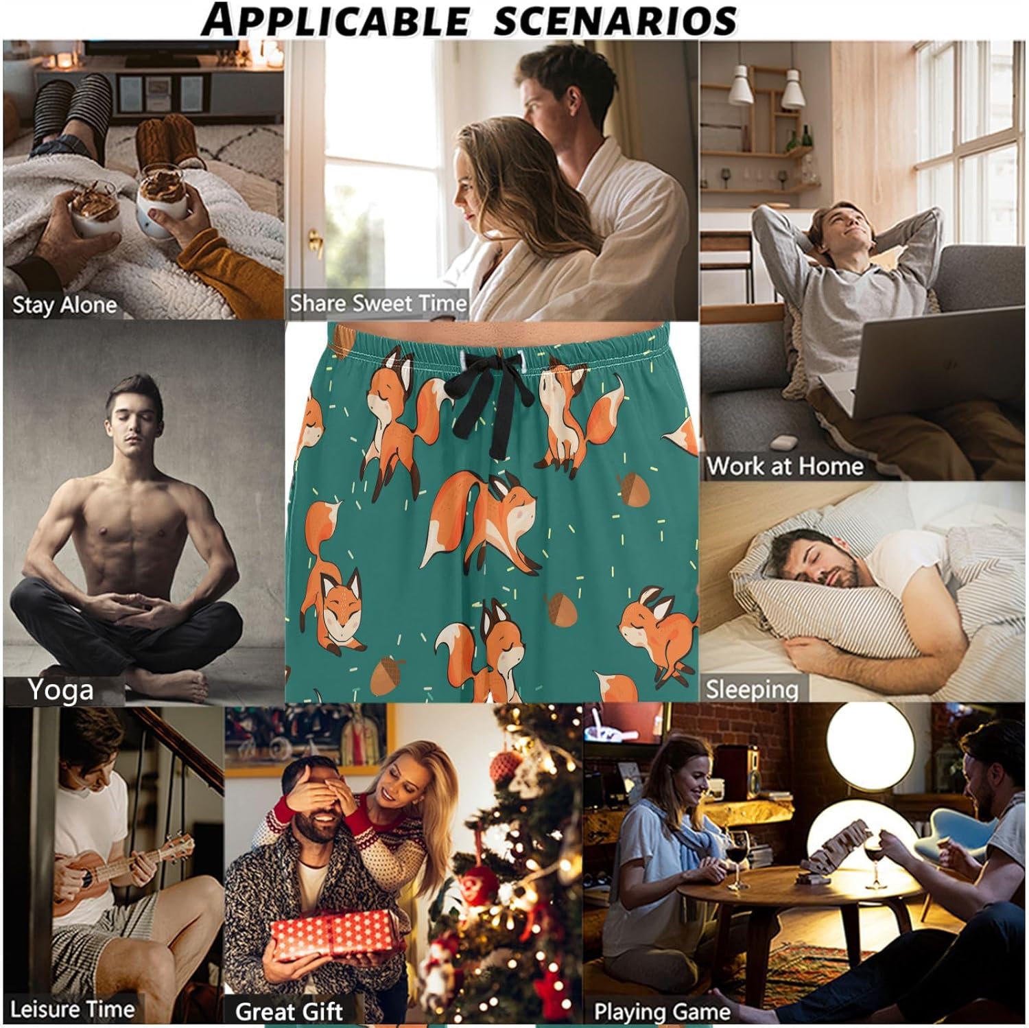 visesunny Men's Pajama Pants 100% Cotton Lounge Soft Warm Sleepwear Pants PJ Bottoms Drawstring and Pockets - Image 5